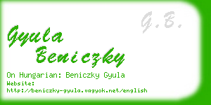 gyula beniczky business card